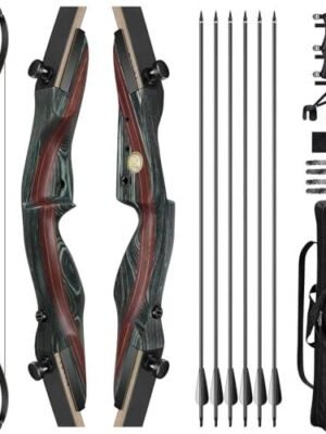 10% off CVLIFE 62" Recurve Bow and Arrow Set for Adults and Hunter,30lb-50lb Right Hand Wooden Takedown Hunting Recurve Bow,for Beginners to...