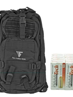 BACKPACK DEAL: Black Full Forge Gear Backpack and 500 Rounds of 9mm Ammo - $166.4