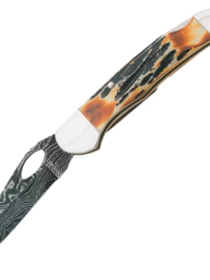 Bear & Son Cutlery Damascus Cowhand Folding Knife - $99.99 (Free S/H over $50)