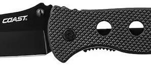 Coast DX340 Double Lock Pocket Knife 3.62" Drop Point 7Cr17MoV Black Blade Nylon Handle Black - $11.39 (Free Shipping on $100+ Orders)
