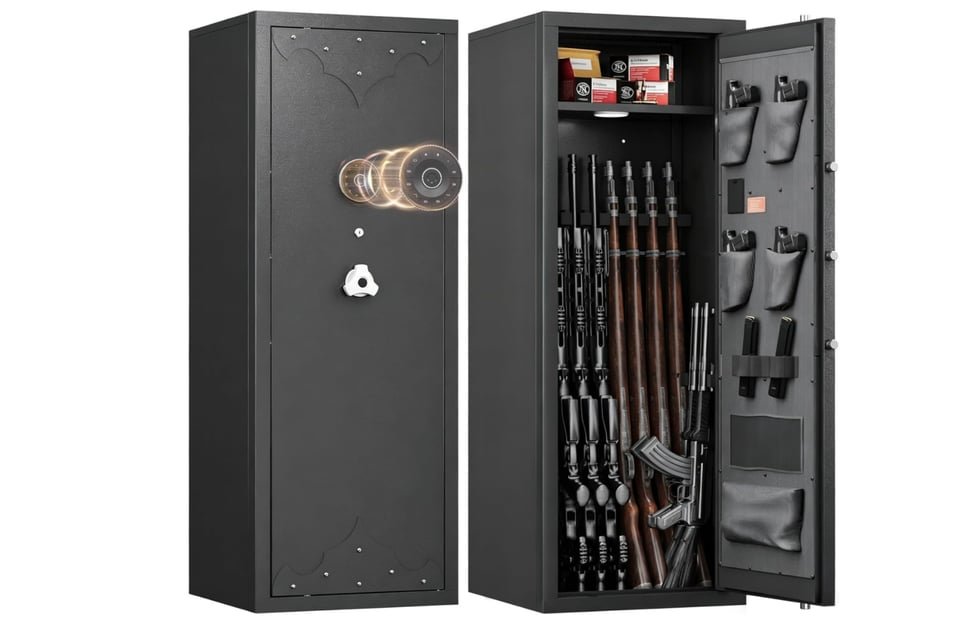 Kaer 12-21 Gun Safe Up to 17 Long Rifle & 4 Pistols 3 Gun Racks Removable Shelf Keypad Lock Mute/Alarm/LED - $189.98 + FREE Shipping
