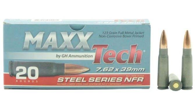 MAXXTech 7.62x39 - 123 Grain FMJ - MAXXTech Steel Series NFR - 600 Rounds - $340