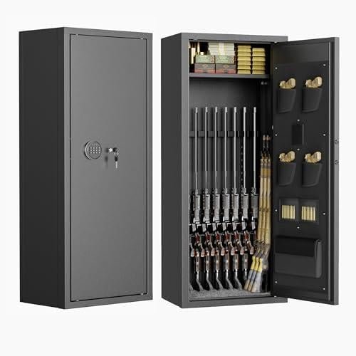 Pataku 14-16 Gun Safe for Rifles and Pistols, Keyboard Digital Lock on Large Gun Safe for Rifles and Shotguns, Locking Gun Cabinet with Gun Safes...