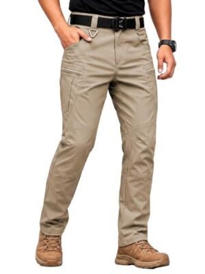 Pillxter Men's Stretch Tactical Pants Lightweight Hiking Cargo Pants Water Resistant Multi Pocket Casual Outdoor Work Pants (8 Colors) - $19.99 +...