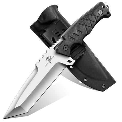 Purple Dragon Fixed Blade Knife with Kydex Sheath 5.6" D2 Steel Blade Survival Knives Ergonomic G10 Handle (Black-T) - $21.83 + FREE Shipping