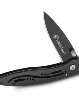 Smith & Wesson CKLPB 5.3in High Carbon S.S. Folding Knife with a 3.2in Drop Point Blade and Stainless Steel Handle for Outdoor, Tactical, Survival...