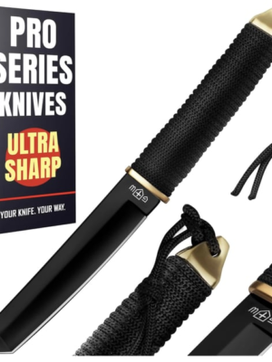 Tanto Knife with Sheath - 3+ Colors - 5.9" Fixed Full Tang Mirror Polished Blade - Cool Tactical Knives with Black Paracord Handle - $9.99 + FREE...