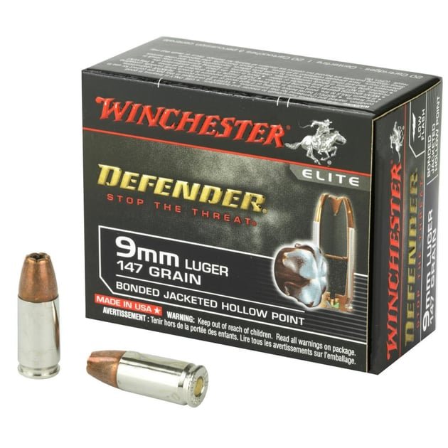 Winchester Defender 9mm 147 Grain PDX1 Bonded Jacketed Hollow Point 100 Rounds - $50