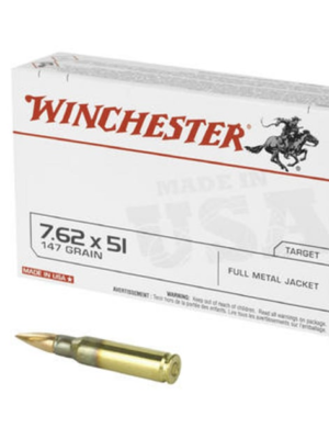 Winchester USA 7.62 Nato 147g FMJ Ammunition 20rds - $16.99