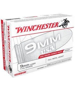 Winchester USA 9mm Bulk Ammo 115 Grain FMJ, 200rds - USA9W - $49.99